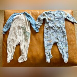 Kids Headquarters Blue and Cream Dinosaur Footies